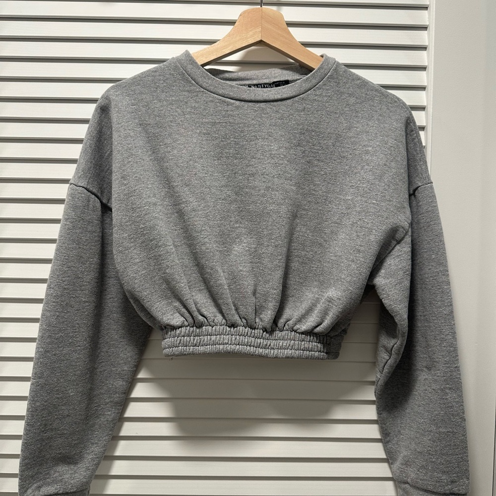 Nasty Gal Gray Women's Cropped Sweatshirt